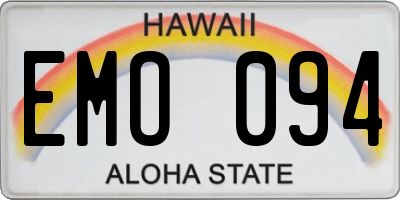 HI license plate EMO094