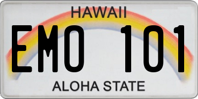 HI license plate EMO101