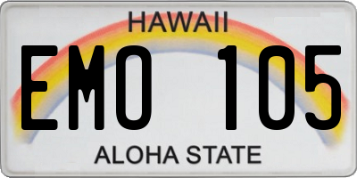 HI license plate EMO105