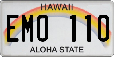 HI license plate EMO110