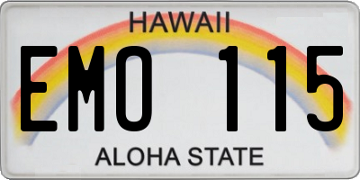 HI license plate EMO115