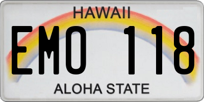 HI license plate EMO118