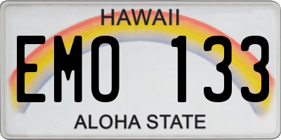 HI license plate EMO133