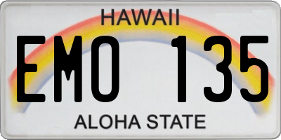 HI license plate EMO135