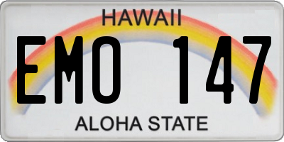 HI license plate EMO147