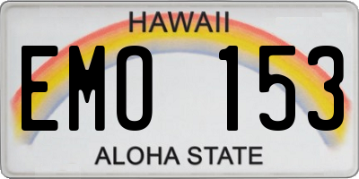 HI license plate EMO153