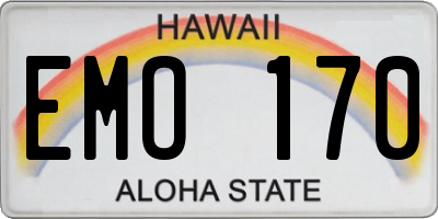 HI license plate EMO170