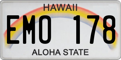 HI license plate EMO178