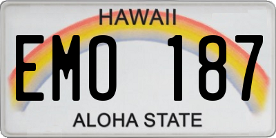 HI license plate EMO187