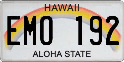 HI license plate EMO192