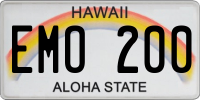 HI license plate EMO200