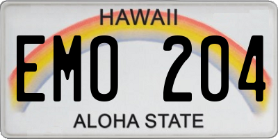 HI license plate EMO204