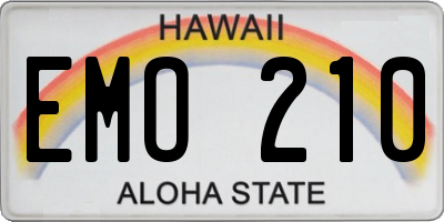HI license plate EMO210