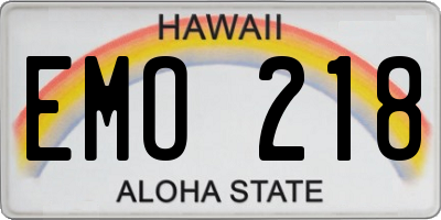 HI license plate EMO218