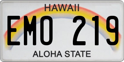 HI license plate EMO219