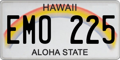 HI license plate EMO225