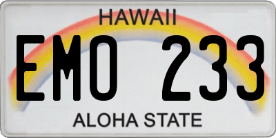 HI license plate EMO233