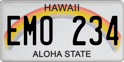 HI license plate EMO234