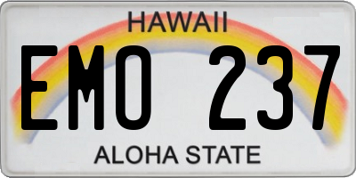 HI license plate EMO237