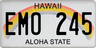 HI license plate EMO245