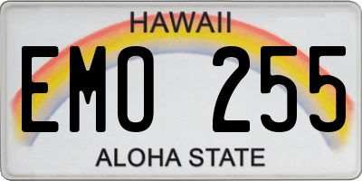 HI license plate EMO255