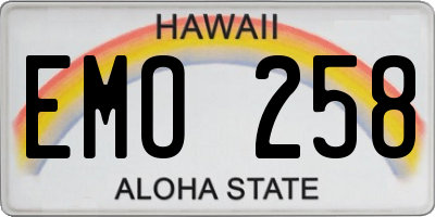 HI license plate EMO258