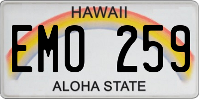 HI license plate EMO259