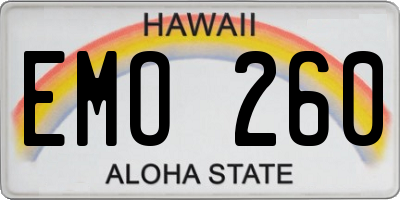 HI license plate EMO260