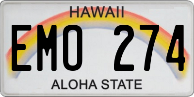 HI license plate EMO274