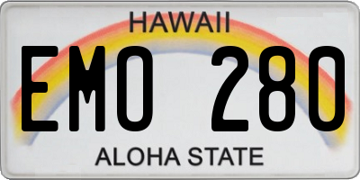 HI license plate EMO280