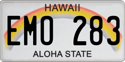 HI license plate EMO283