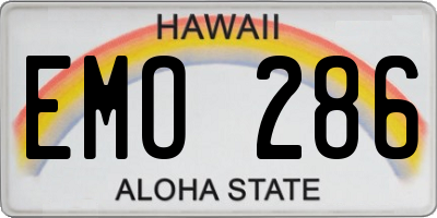 HI license plate EMO286