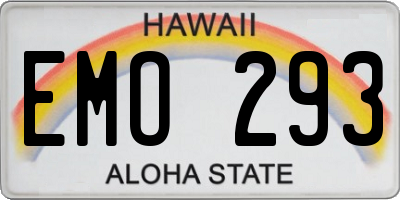 HI license plate EMO293