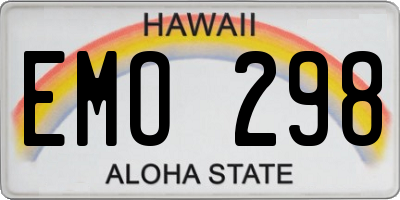 HI license plate EMO298