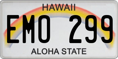 HI license plate EMO299