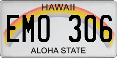 HI license plate EMO306