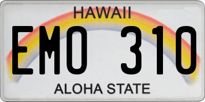 HI license plate EMO310