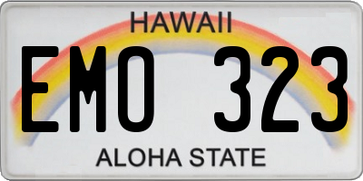 HI license plate EMO323