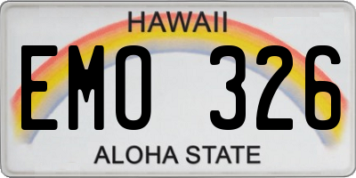 HI license plate EMO326