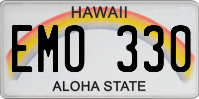 HI license plate EMO330