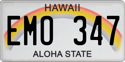 HI license plate EMO347