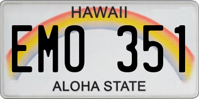 HI license plate EMO351
