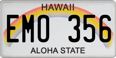 HI license plate EMO356