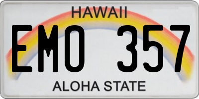 HI license plate EMO357