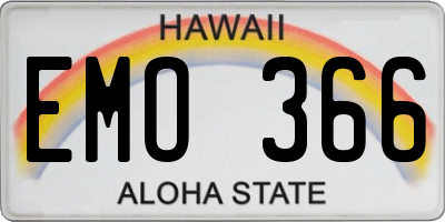 HI license plate EMO366