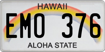 HI license plate EMO376