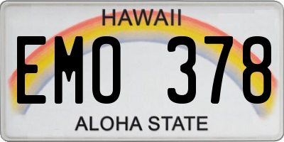 HI license plate EMO378