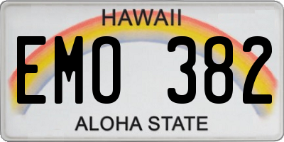HI license plate EMO382