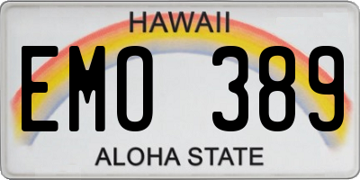 HI license plate EMO389