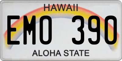 HI license plate EMO390